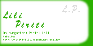 lili piriti business card